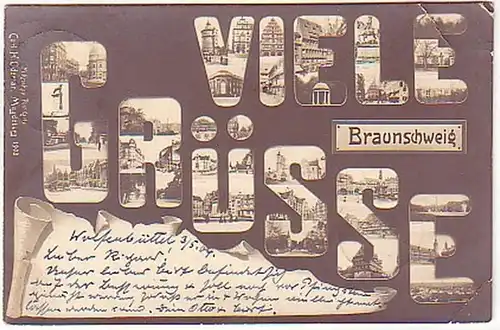 08277 Microscope Ak Salutation en Braunswick 1904