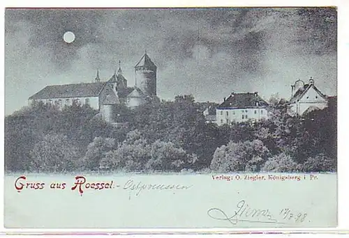 08272 Carte de la Lune Salutation de Rosel Prusse orientale 1898
