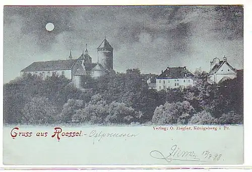 08272 Mondscheinkarte Gruß aus Roessel Ostpreussen 1898