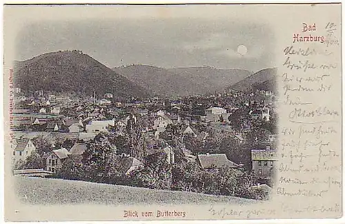 08271 Carte de clair de lune Bad Harzburg Vue du Butterberg