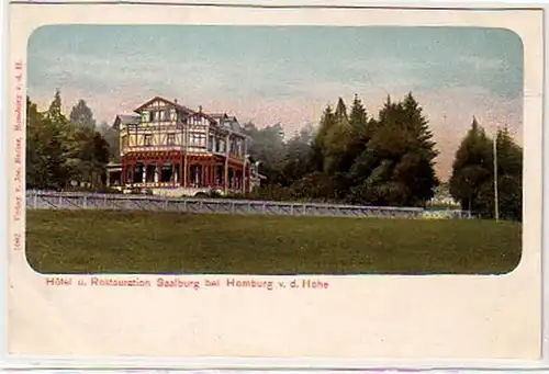 08268 Ak Hotel & Restauration Saalburg bei Homburg 1910