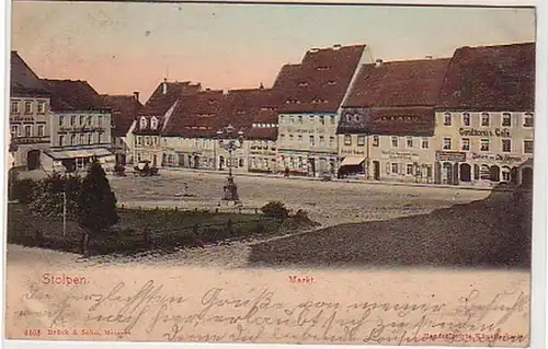 08260 Ak Stolpen Marché avec des magasins 1905