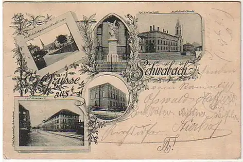 08254 Mehrbild Ak Grüsse aus Schwabach 1898