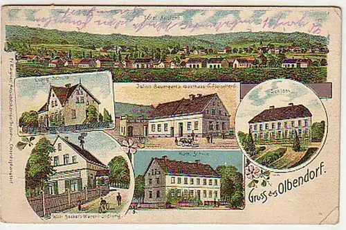 08253 Ak Lithographie Gruss d'Olbendorf vers 1920
