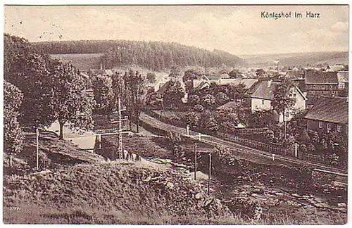 08241 Ak Königshof im Harz mit Bahnlinie 1931