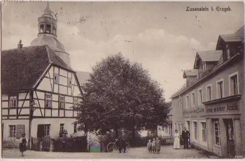 08233 Ak Lauenstein Gasthaus zu den 3 Linden 1920