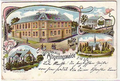 08232 Ak Lithographie Salutation de Altgeringswalde 1906