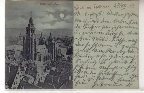 08231 Carte de la lune Salutation de Heilbronn Kilianskirche 1901
