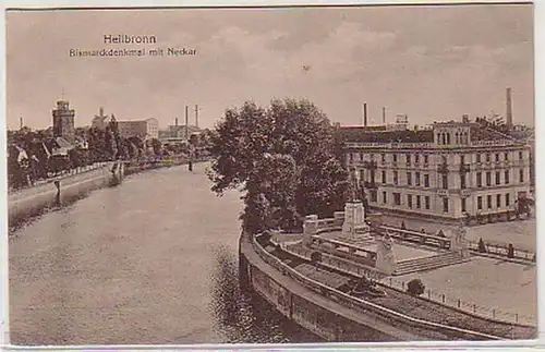 08226 Ak Heilbronn Monument bismarck avec Neckar vers 1910