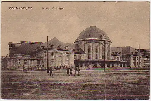 08217 Ak Cöln Deutz neuer Bahnhof 1918
