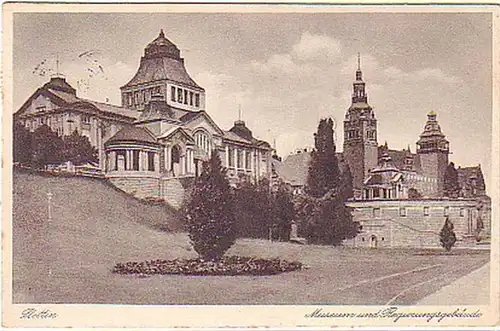 08208 Ak Stettin Museum und Regierungsgebäude 1932