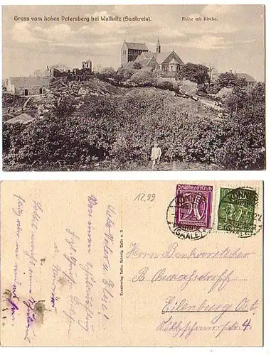 08178 Ak Gruß vom hohen Petersberg bei Wallwitz 1922