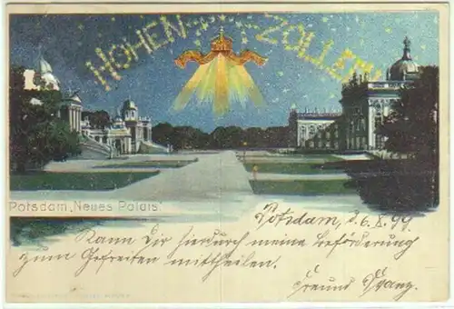 08166 Ak Lithographie Potsdam "Nouveau Palais" 1899