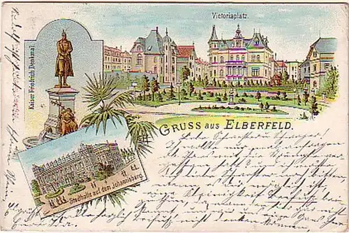 08164 Ak Lithographie Gruss de Elberfeld 1901
