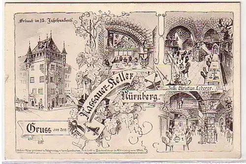 08153 Ak Gruß aus dem Nassauer Keller Nürnberg um 1920