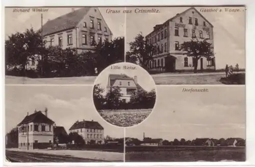 08148 Ak Gruss aus Crimmlitz Gasthof usw. 1928