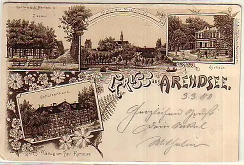 08137 Ak Lithographie Gruss aus Arendsee 1900