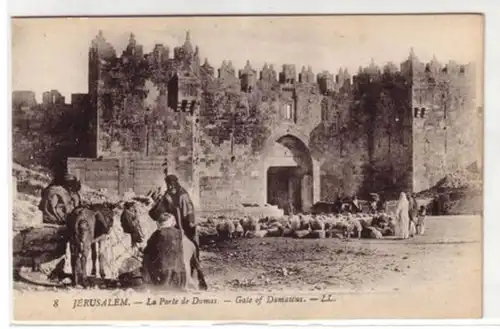 08103 Ak Jérusalem Israël Damas Porte vers 1920