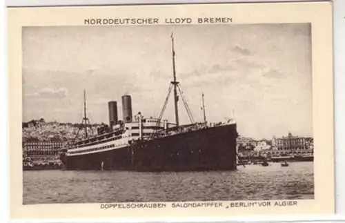08073 Ak Salondampfer "Berlin" vor Algier um 1920