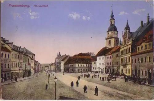 08042 AK Frankenberg Marktplatz um 1920