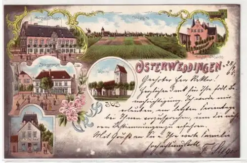 08024 Ak Lithographie Osterweddingen Gutshof usw. 1905