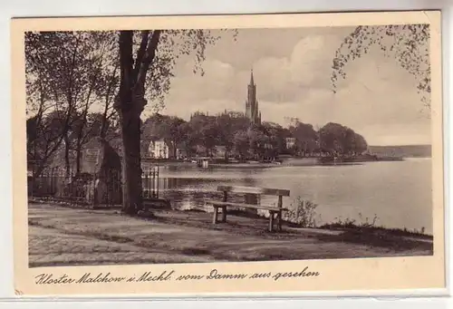 08018 Ak Kloster Malchow in Mecklenburg vom Damm aus gesehen um 1930