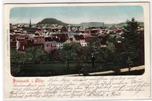 08006 Ak Pössneck in Thüringen Totalansicht 1904