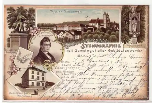 07983 Ak Lithographie Monastère Ottobeuren 1901