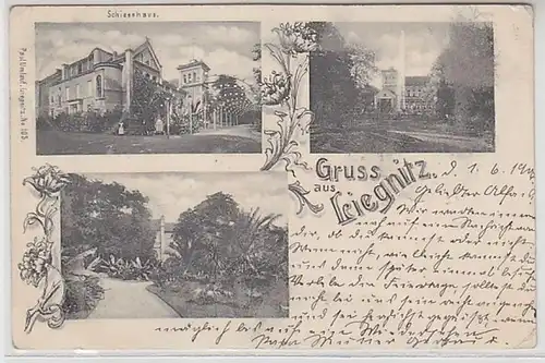 07978 Salutation multi-image Ak de Liegnitz Schiesshaus 1906
