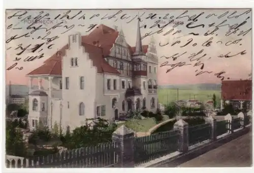 07976 Ak Pössneck in Thüringen Villa Berger 1907