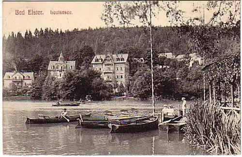 07968 Ak Bad Elster Louissee avec des bateaux 1910