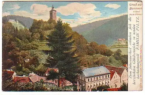 07958 Ak Gruß aus Berneck Hotel zum Hirsch 1904