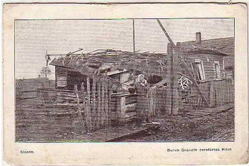 07955 Ak Slonim Biélorussie destructions vers 1915
