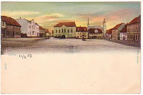 07914 Ak Rötha Marktplatz um 1900