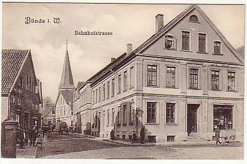 07891 Ak Bünde i.W. Bahnhofstrasse 1907