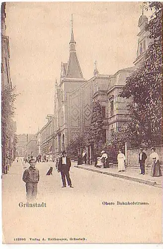 07879 Ak Grünstadt Obere Bahnhofstrasse vers 1910