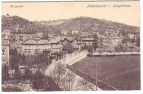 07860 Ak Niederlössnitz Langestraße Königsplatz um 1910