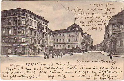 07859 Ak Würzburg Theaterstrasse Hotel de Russie 1905