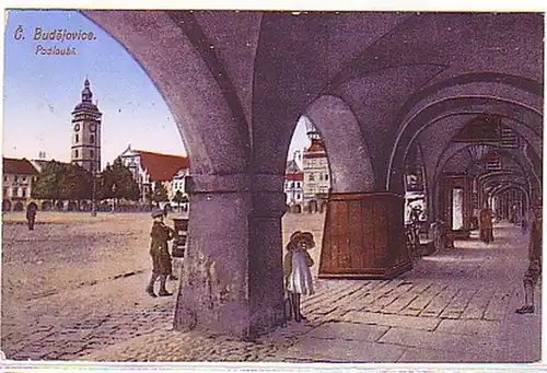 07850 Ak Böhmisch Budweiss Marktplatz 1913