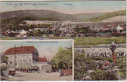 07847 Ak Salutation de la Hohburger Suisse Gasthof vers 1910
