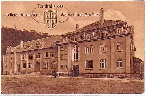 07813 Ak Waida i. Thür. Turnhalle 1913