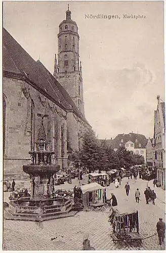 07806 Ak Nördlingen Marché avec stands autour de 1920