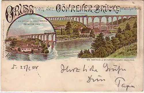 07803 Ak Gruß von der Göhrener Brücke 1900