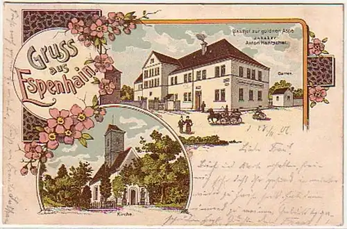 07799 Ak Lithographie Greuss de Espenhain 1906