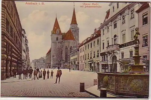 07781 Ak Ansbach dans Bayern Obermarkt 1908