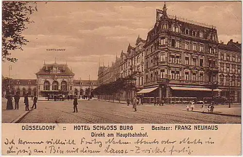 07780 Ak Düsseldorf Hotel Schloss Berg 1913