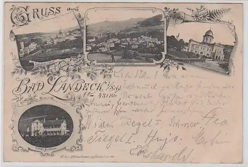 07769 Multi-image Ak Salutation de Bad Landeck en Silésie 1895