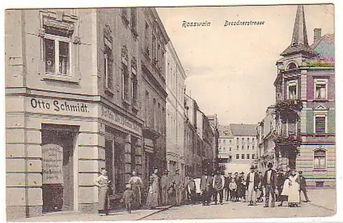07760 Ak Rosswein Dresdnerstrasse avec magasin 1916