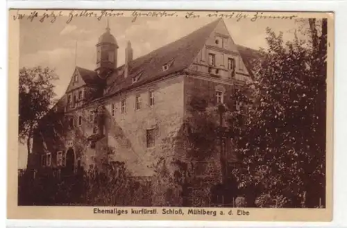 07757 Ak Mühlberg an der Elbe kurfürstl. Schloß 1938