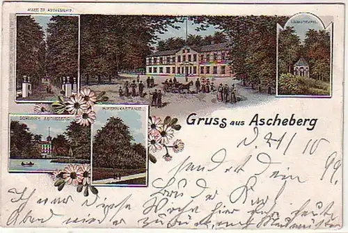 07754 Ak Lithographie Gruss vom Ascheberg 1899